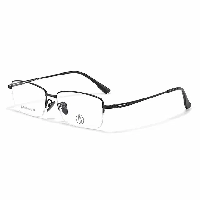 佐川 时尚半框 轻奢 搭配正品视特耐防蓝光镜片 高清护目老花镜 钛板材镜架 方形 功能性眼镜 男女同款情侣款