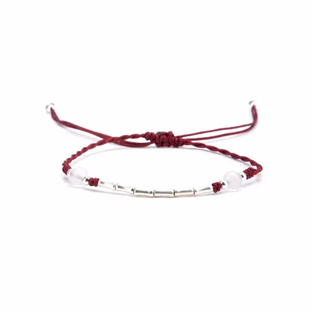 【节节高升】 聆听花开 新中式国风竹节编绳 竹节国潮民族风文艺个性时尚简约设计小众时尚可调节#好运 水晶 手绳 男女同款情侣款