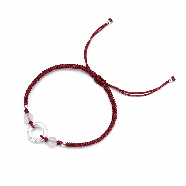 聆听花开 新中式新国风平安扣 国潮民族风文艺简约小众气质百搭可调节#好运 水晶 手绳 男女同款情侣款