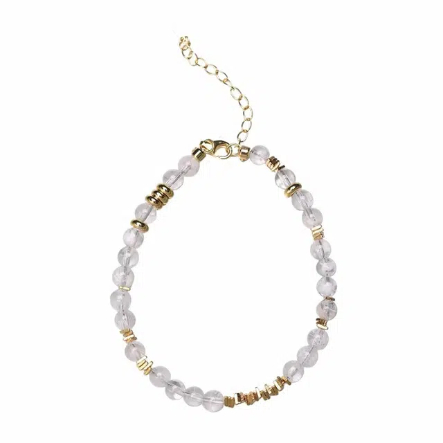 谧月珠宝 碎银几两系列 新中式国潮轻奢精致高级感小众创意设计复古气质百搭甜酷休闲日常通勤好运 水晶 玉石手串 男女同款情侣款