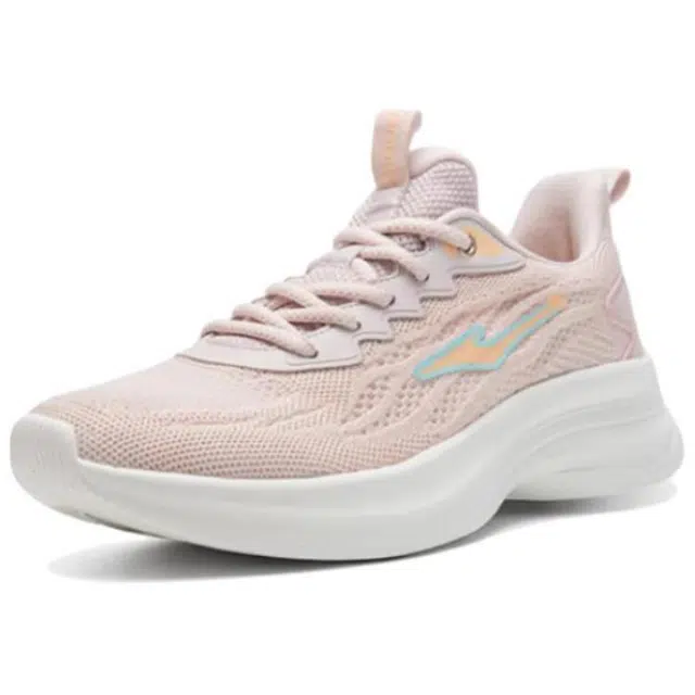 鸿星尔克 圆头百搭减震耐磨 低帮跑步鞋 女款 粉色