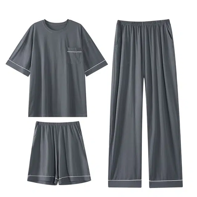 好福份 凉感时尚简约休闲家居服睡衣套装 男款 图片色