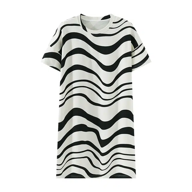 欧诗帛 甜美薄款带胸垫短袖可外穿家居服睡裙 女款 图片色