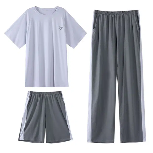 好福份 简约休闲舒适亲肤家居服睡衣套装 男款 图片色