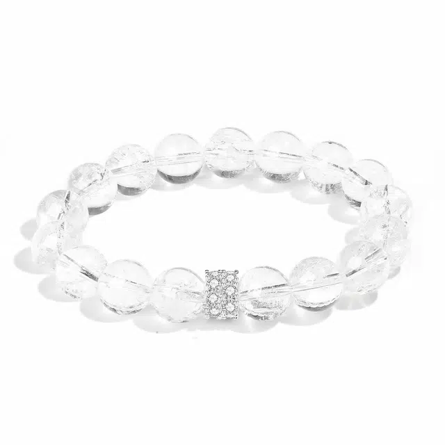 普陀山文创 新中式轻奢高级感转运 小众设计气质百搭纳福白水晶 白阿塞静心上岸#好运 水晶 玉石手串 女款