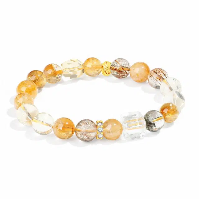 【普陀山官方已过香】 普陀山文创 新中式清冷感气质百搭 八方来财 财源滚滚复古 #好运 水晶 玉石手串 女款