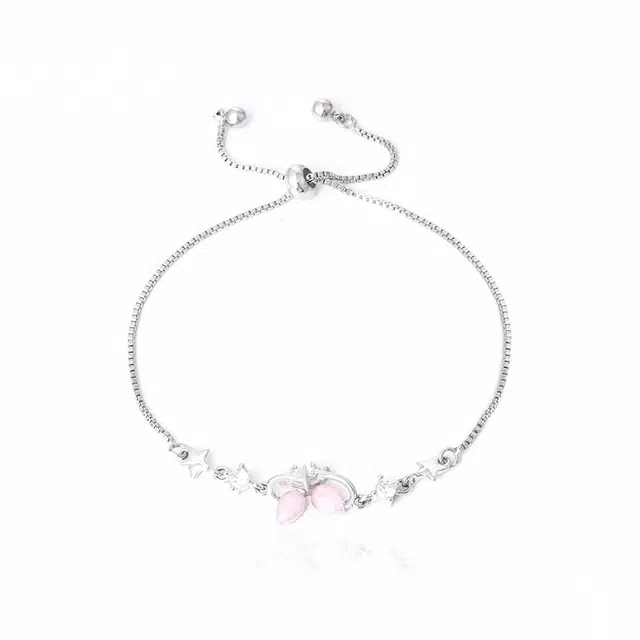 克兰茜 花飞蝶舞星光 轻奢梦幻高级感显白 简约高级感 森系小清新甜美气质粉色蝴蝶 仙气灵动 玫瑰可调节 铜 手链 女款