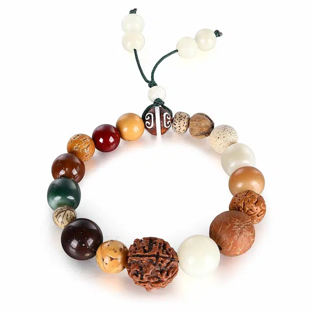 翠雅金楼 国潮十八籽多宝单圈穗子 檀木混搭菩提 手串 男女同款情侣款 其他木作