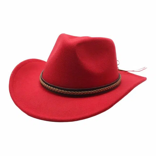 木林森 复古手工编织带复古爵士帽 民族风帽子英伦高级感炸街爵士帽 毛呢 礼帽 男女同款情侣款