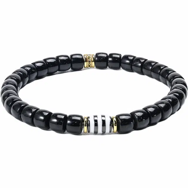 天纵 精工直切高抛潮流天珠幸运配饰  民族风小众设计高级感好运文玩佛珠 椰蒂 手串 男女同款情侣款