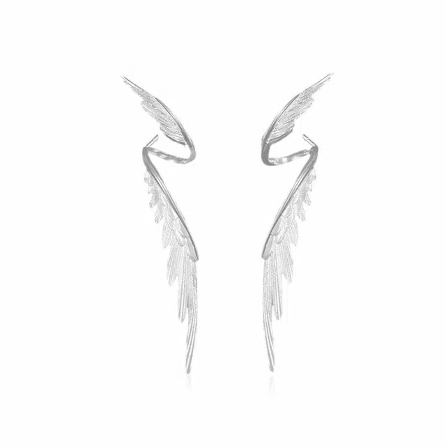 饰伴 羽翼之光 国潮轻奢简约风 小众设计冷淡风 高街冷酷 日常百搭 精致高级 合金 耳环 男女同款情侣款