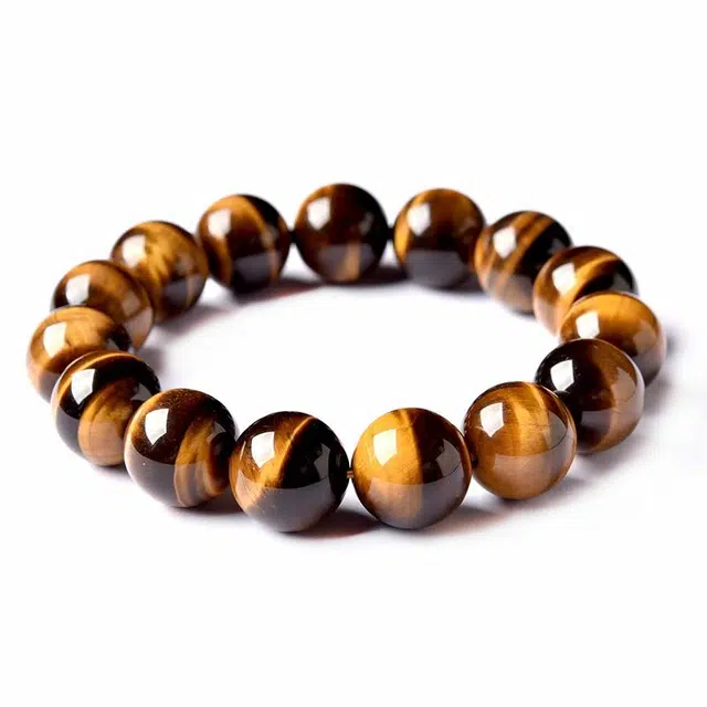 灵菲 收藏级深邃复古 新中式国潮 虎眼石 玉石手串 男女同款情侣款