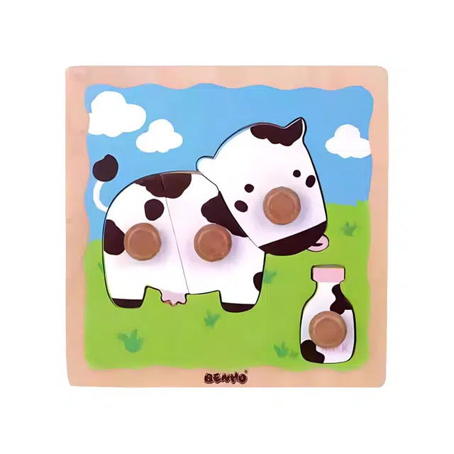 木玩世家 动物手抓拼图智力开发 早教益智玩具