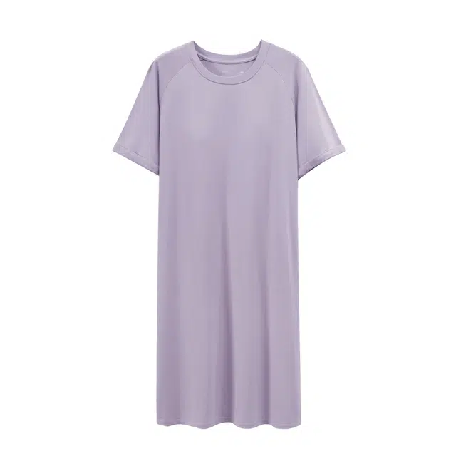 怡吾色 简约清新短袖柔软舒适透气睡裙 女款