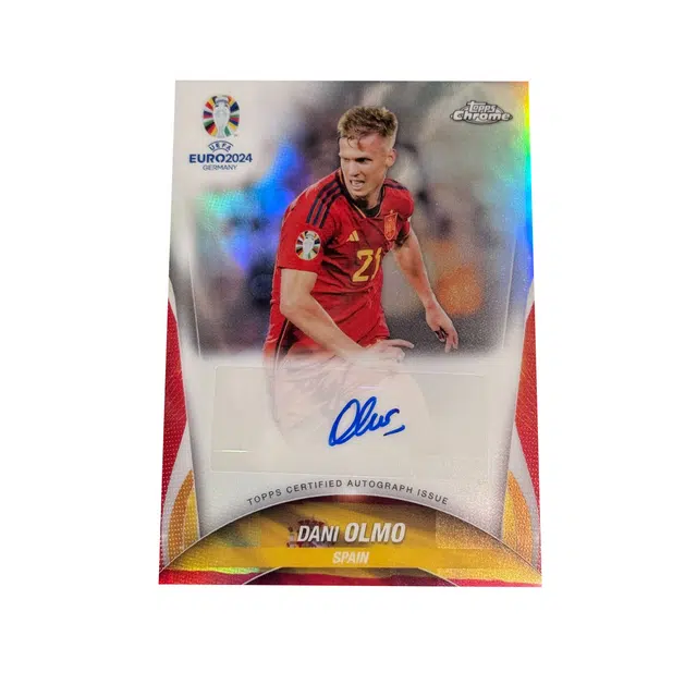 Topps Chrome Spain Barcelona Olmo Autograph Silver Refractor