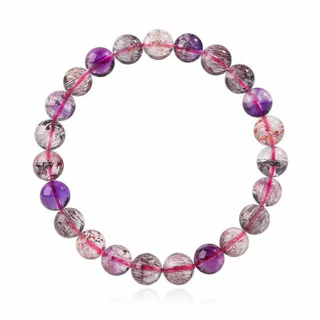 谧月珠宝 新中式国潮全能超七轻奢精致创意设计高级感优雅简约复古百搭紫发晶好运 水晶 玉石手串 男女同款情侣款