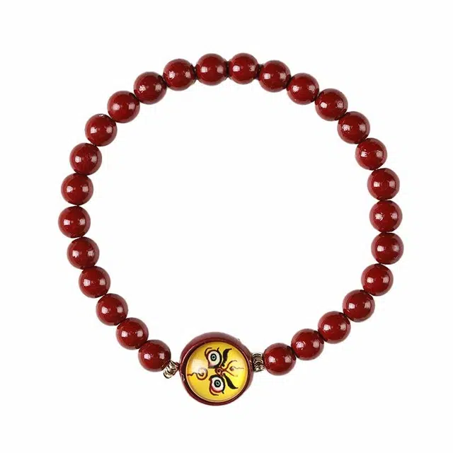 京华录 五路财神 小众设计精致圆珠单圈手饰 迎财国风新中式 朱砂 手串 男女同款情侣款