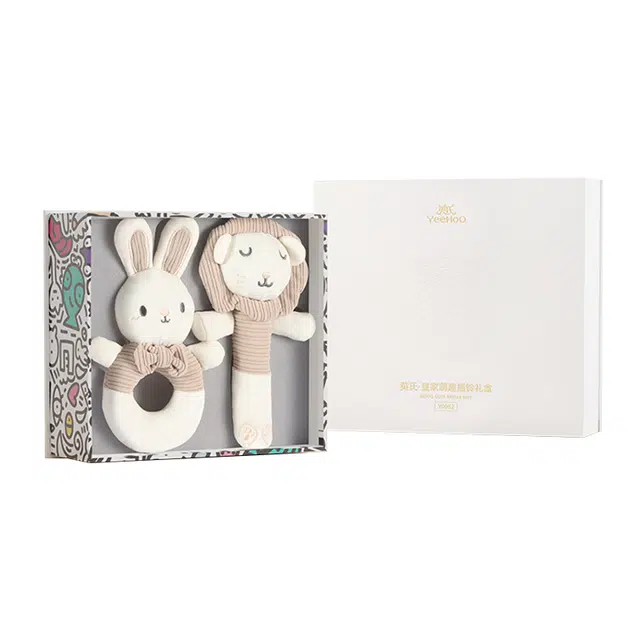 英氏 皇家萌趣手摇铃 陪伴安抚 早教益智玩具