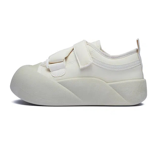 小鹿米利 丑萌大头 厚底 时尚百搭简约 增高 低帮 板鞋 女款 米白