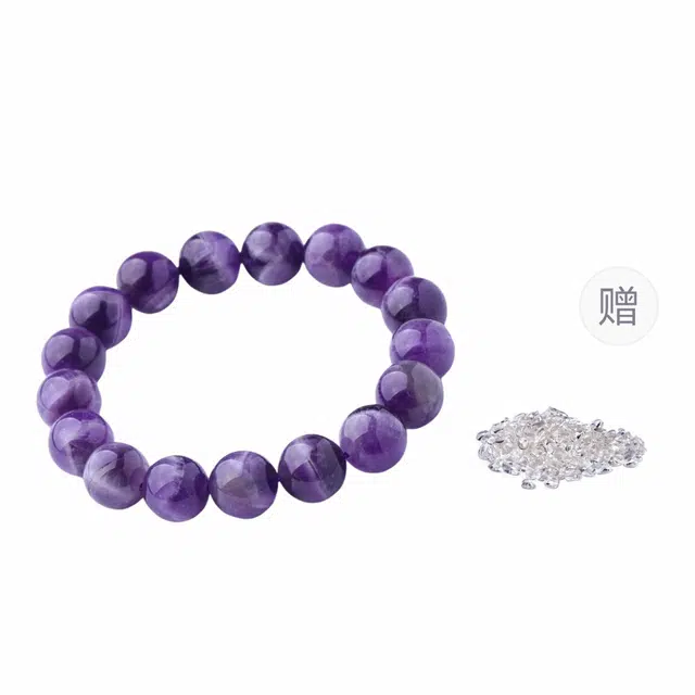 石在行 新中式纳福 复古轻奢小众百搭气质 精致高级氛围感 梦幻紫 水晶 玉石手串 男女同款情侣款