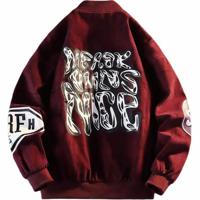 雅鹿 潮牌慵懒风贴布绣时尚百搭宽松休闲通勤户外运动防风透气夹克外套 男女同款