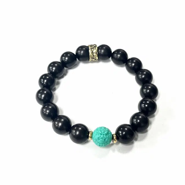 岁月静好 手持文玩雕刻 精工文艺范 国潮风小众民族风设计感  典雅大气 未来可期 黑檀 手串 男女同款情侣款