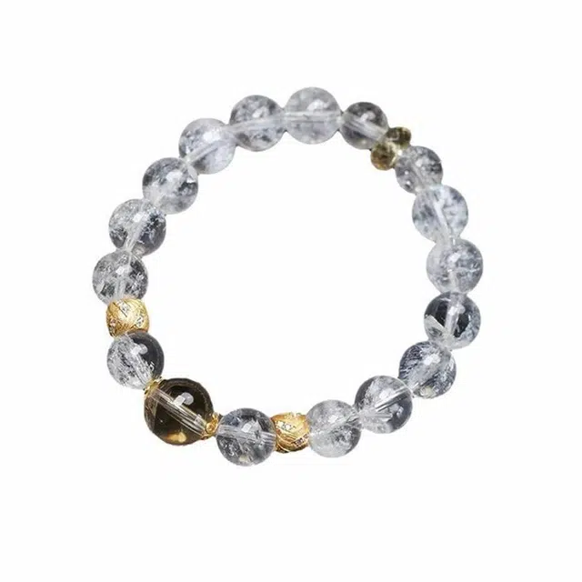 龙弗 灵性之石疗愈身心平衡能量纯净之选招财进宝新中式小众设计时尚百搭水逆退散时来运转 水晶 手串 女款