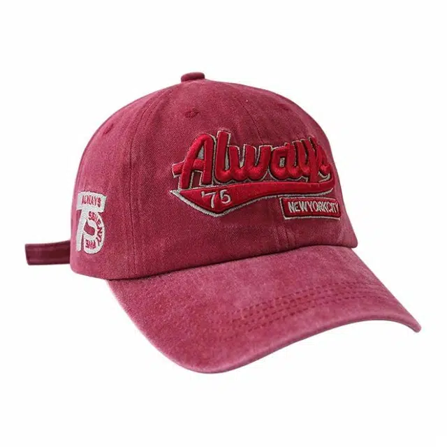 优莲茵 刺绣户外时尚个性遮阳 春天旅游百搭款 棉 鸭舌帽 男女同款情侣款