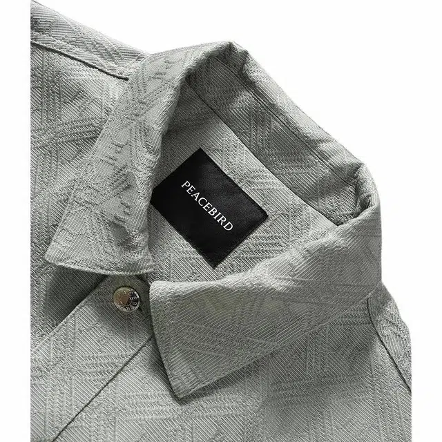 PEACEBIRD MEN Loose Casual Polo Jacket Gray