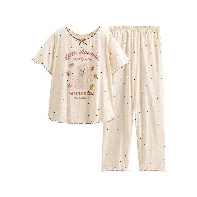 芬腾 圆领可爱休闲舒适短袖家居服睡衣套装 女款