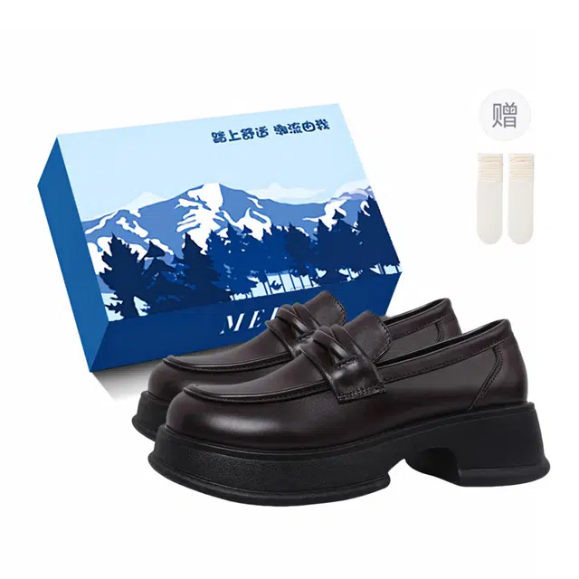 小鹿米利 学生厚底复古英伦风小皮鞋百搭单鞋 乐福鞋 女