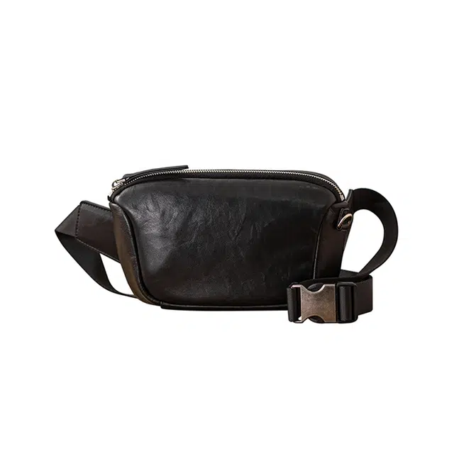 Houbu Small Leather Crossbody Bag Black