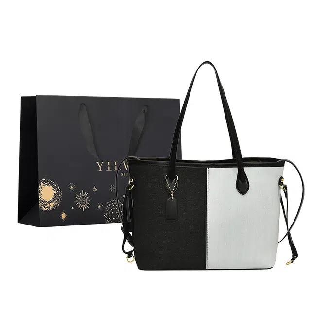 奕旅 拼接通勤托特包休闲子母包时尚 牛仔布 手提单肩包 常规 女款 浅蓝色/深蓝色/黑色