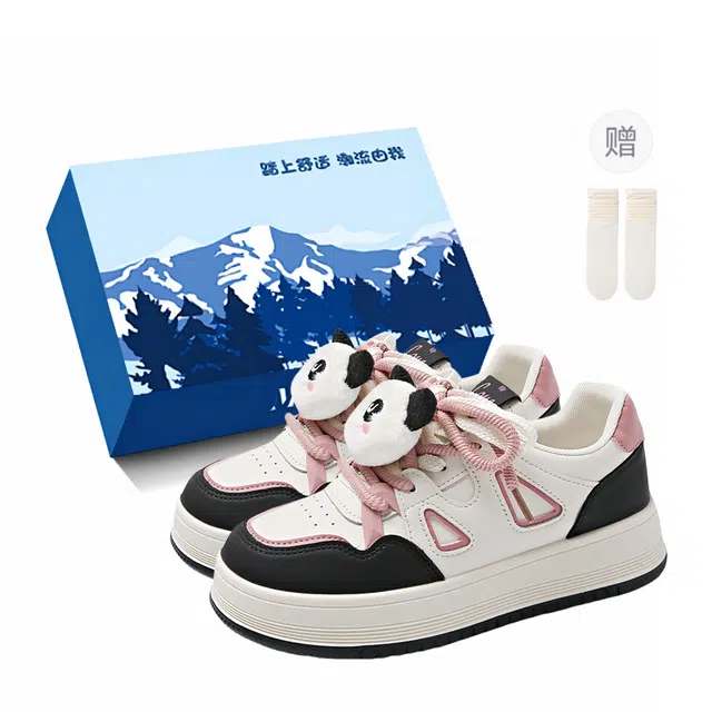 小鹿米利 小众可爱丑萌大头面包鞋子厚底百搭休闲小白鞋 包裹性防滑耐磨 低帮 板鞋 女