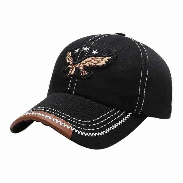 俞兆林 简约春个性潮流韩版刺绣老鹰青年百搭 棉 鸭舌帽 男女同款情侣款