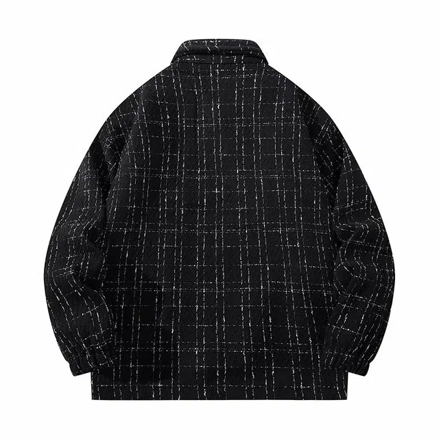 雅鹿 简约复古高街百搭慵懒休闲轻奢条纹宽松翻领单排扣长袖开衫小香风夹克外套 男女同款