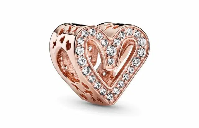 Pandora Sparkling Hand-Painted Heart Charm