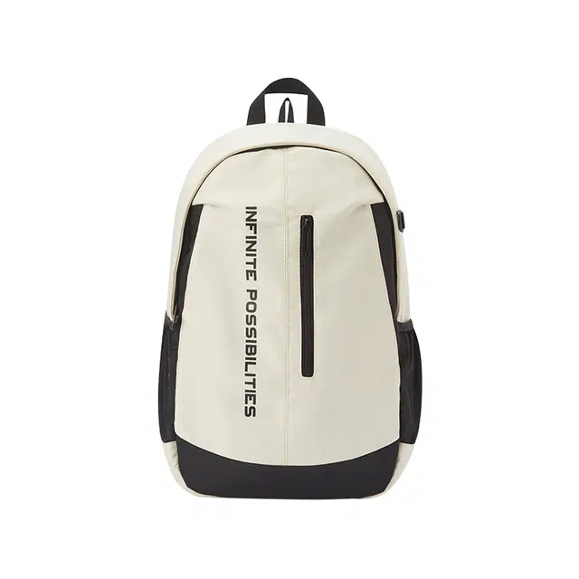 森马 撞色潮流大容量户外运动 织物 双肩包 大号 男女同款情侣款 浅卡其/冰蓝/黑色