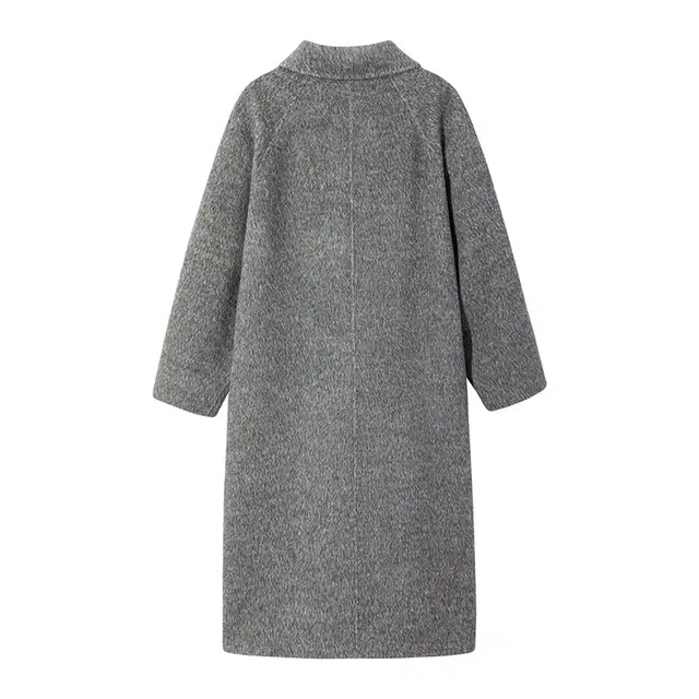 区区欧阳 加厚高级感羊毛呢子长款毛呢外套羊驼毛双面呢大衣 女款