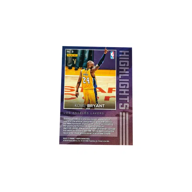PANINI 2016-17 Hoops Kobe Bryant 60