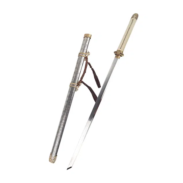 天子剑 惊鸿唐横刀 花纹钢刃长刀不锈钢鞘黄铜装 龙泉兵器收藏未开刃 成品模型