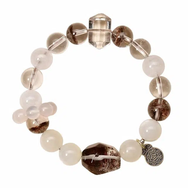 谧月珠宝 五行平衡 新中式国潮天然聚宝盆能量守恒多宝轻奢精致优雅大气高级感好运 水晶 玉石手串 男女同款情侣款