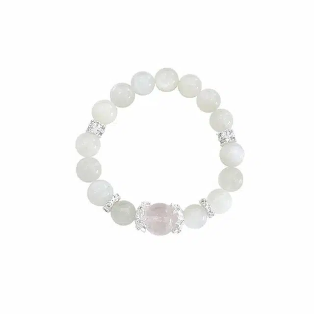 龙弗 【温柔清冷】新中式心灵疗愈净化提升内在之光精致白月光手串时来运转手饰 水晶 佳节好运百搭饰品自然馈赠纯洁能量焕发新生 女款
