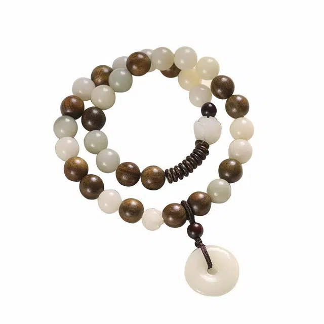 京华录 新中式多宝平安扣双圈叠戴串珠 国风转运珠 创意盘玩佛珠 环环相扣解压念珠 菩提根 手串 男女同款情侣款