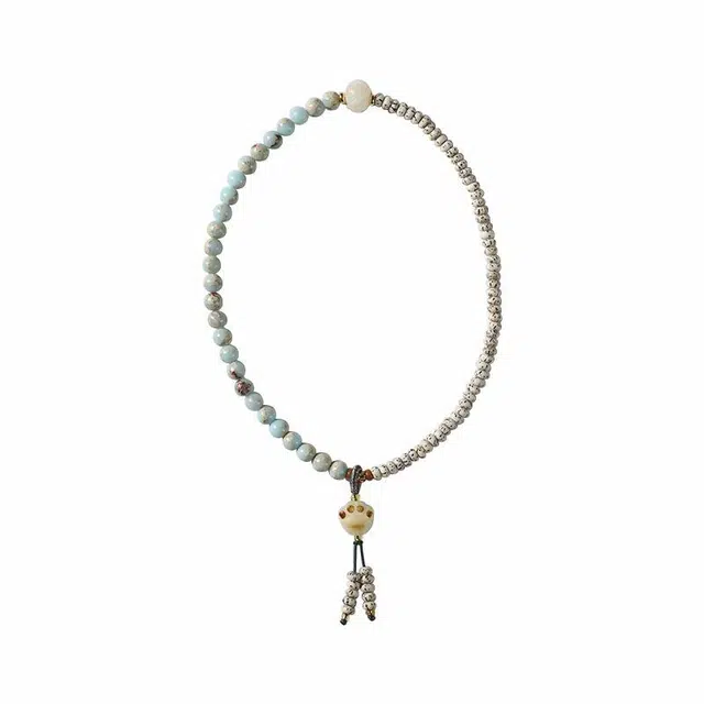 京华录 海誓山盟 招财猫爪新中式叠戴小众复古设计纳福平安 可爱串珠手饰#好运 星月菩提 手串 男女同款情侣款