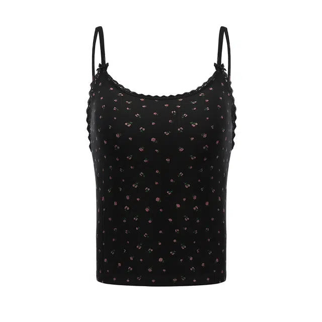 半练 带胸垫蕾丝纯欲风碎花内搭打底吊带 女款