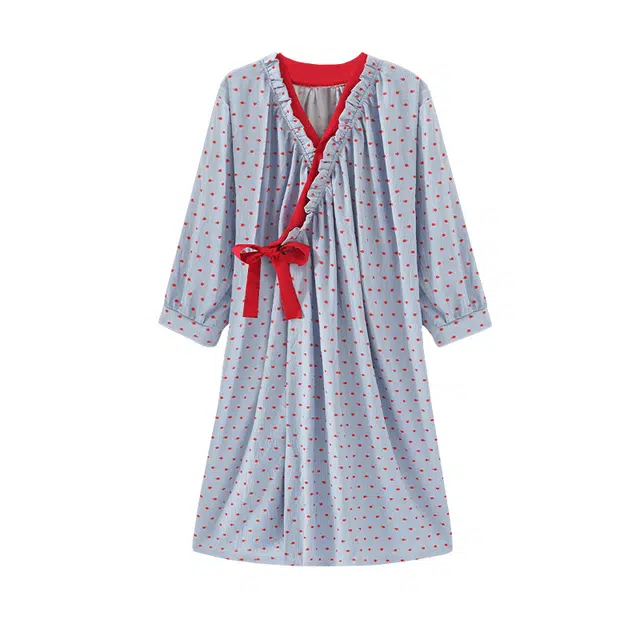 欧诗帛 简约舒适柔软长袖春秋浴袍 女款 图片色