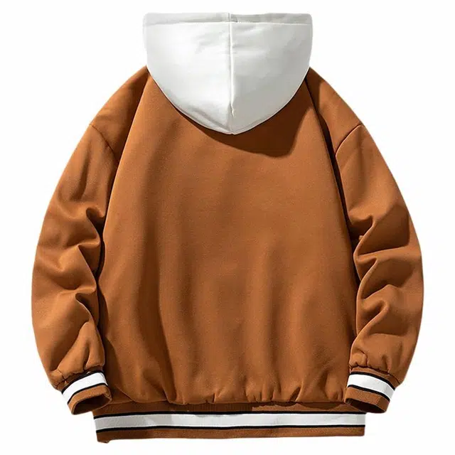 雅鹿 品牌潮流休闲户外亲肤舒适宽松字母连帽百搭假两件拼接夹克外套 男女同款