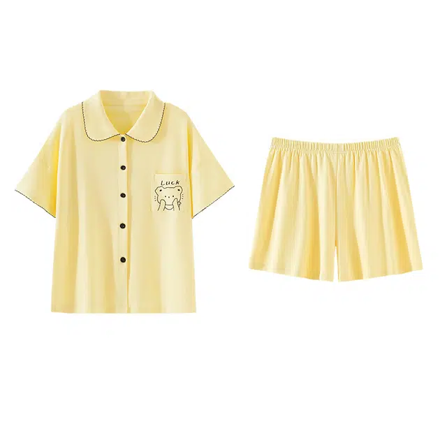 欧诗帛 柔软甜美小熊可爱短袖三分裤可外穿家居服睡衣套装 女款 图片色