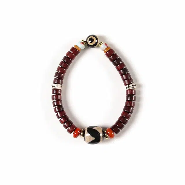 琉堇 国风【青山有思 白鹤忘机】节节高升转运珠古风考试考研上岸前程似锦文玩复古单圈禅意#好运 紫檀属 木作手串 男女同款情侣款